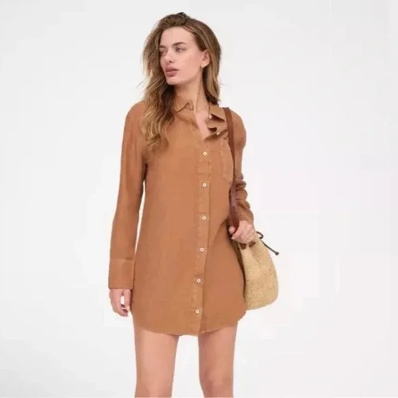 MATE the Label | Dresses | Mate The Label Linen Shirt Mini Dress Sedona  Small Nwt Beach Casual Minimalist | Poshmark